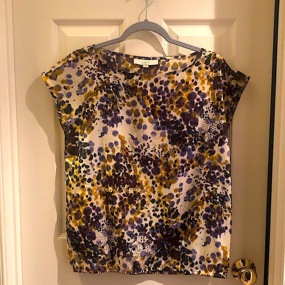 Loft Brand Open Neck Speckled Blouse